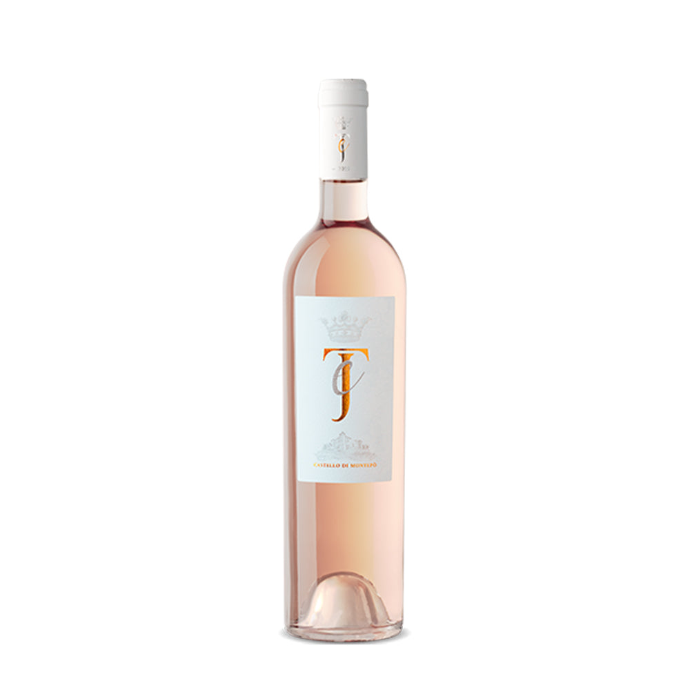 Jacopo Biondi Santi JeT Rosé Toscana 2024 wine bottle showcasing elegant design and vibrant color.