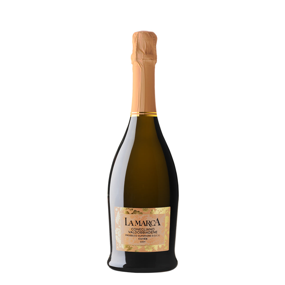 La Marca Conegliano Valdobbiadene Prosecco CUVÉE Superiore DOCG bottle with golden foil cap.